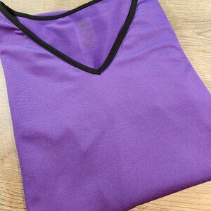 Junonia Purple V-Neck Athletic Top 4X Plus Size Activewear Short Sleeve USA Made